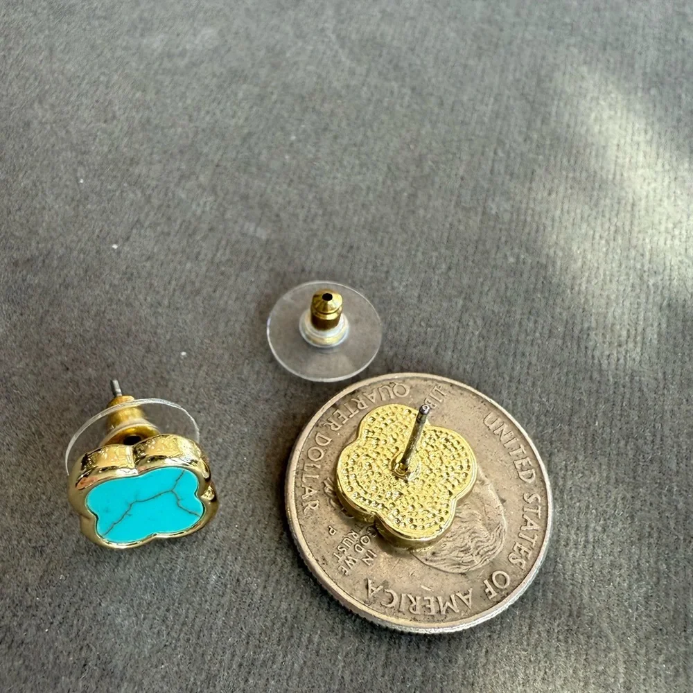 New Clover Turquoise Stud Earrings